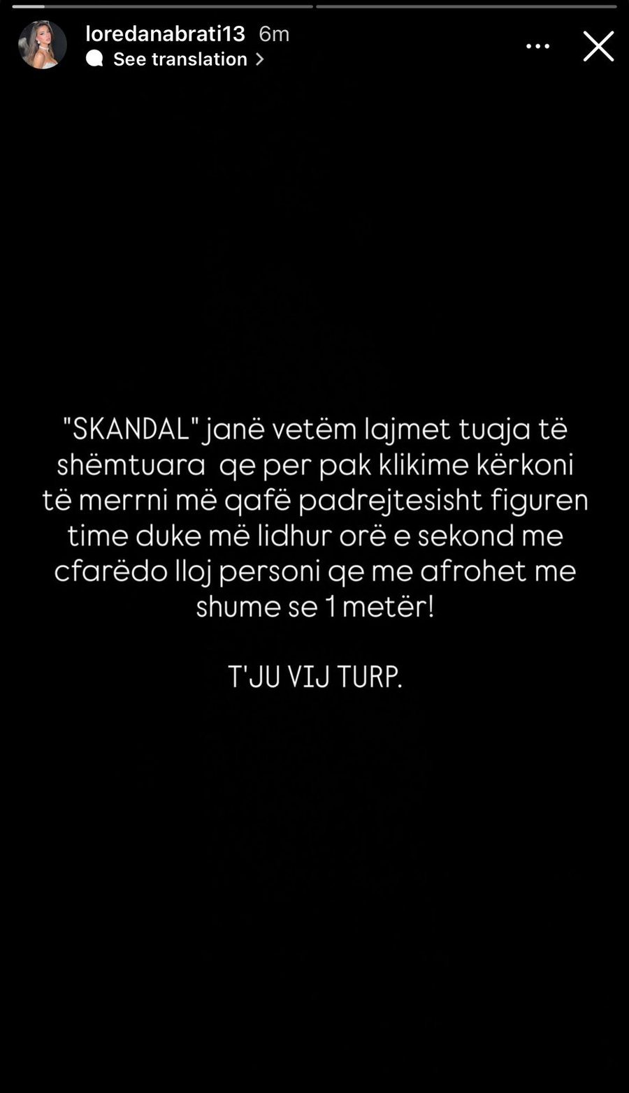 Reagon Loredana pas "skandalit" të Për'puthen: