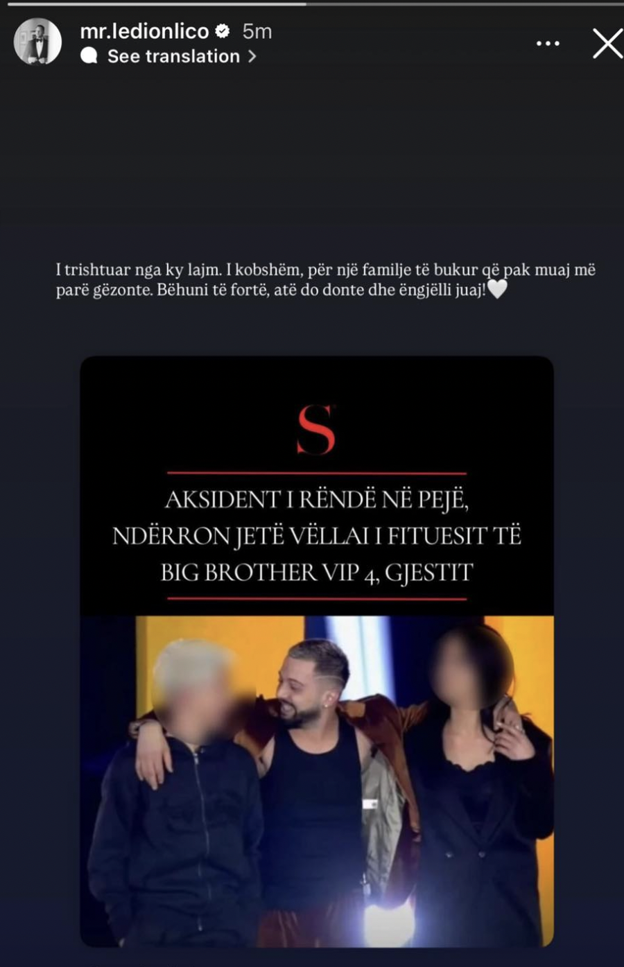 I vëllai ndërroi jetë në aksident: VIP-at