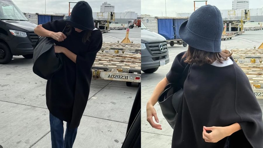 Kendall Jenner risolli në modë xhinset me fund të kthyer dhe