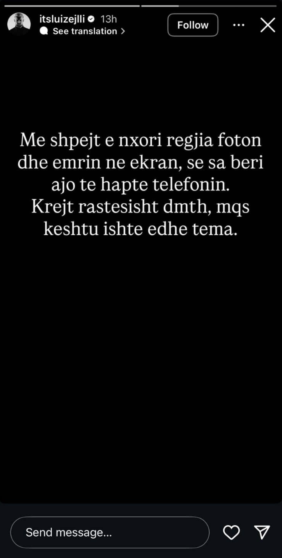 Luizi nuk e kurseu një kunjë pas komunikimit të Kiarës dhe