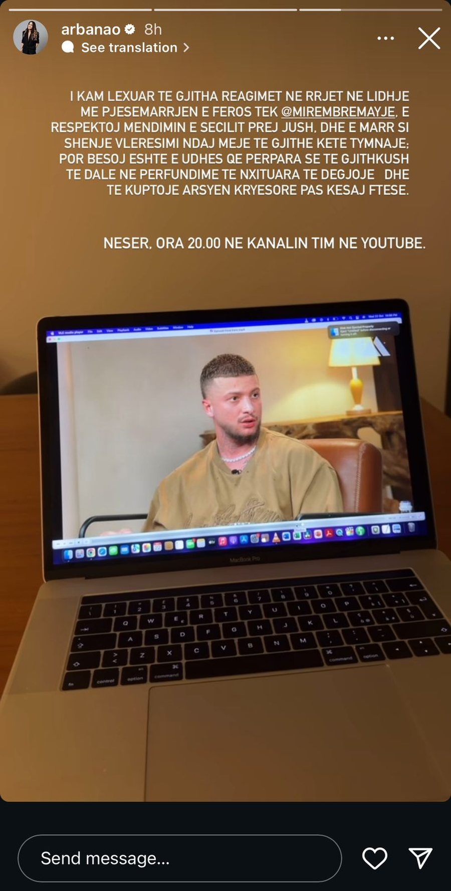 Arbana Osmani reagon pas kritikave të shumta për episodin me Feron