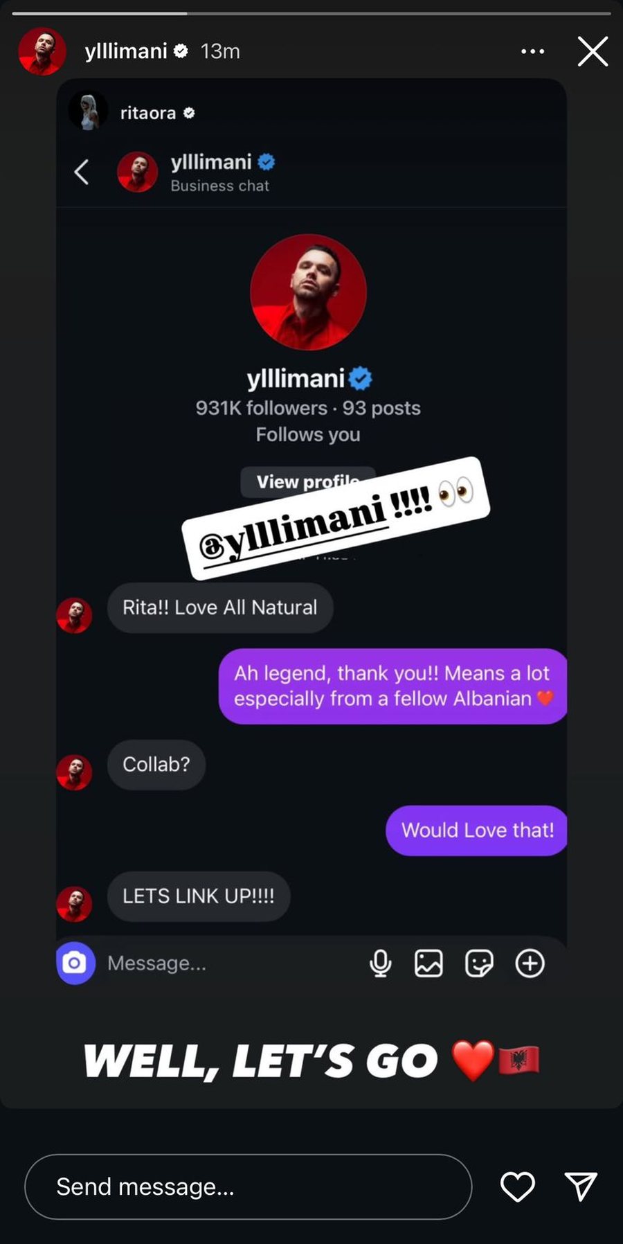 Me sa duket, së shpejti do të kemi një bashkëpunim mes Rita