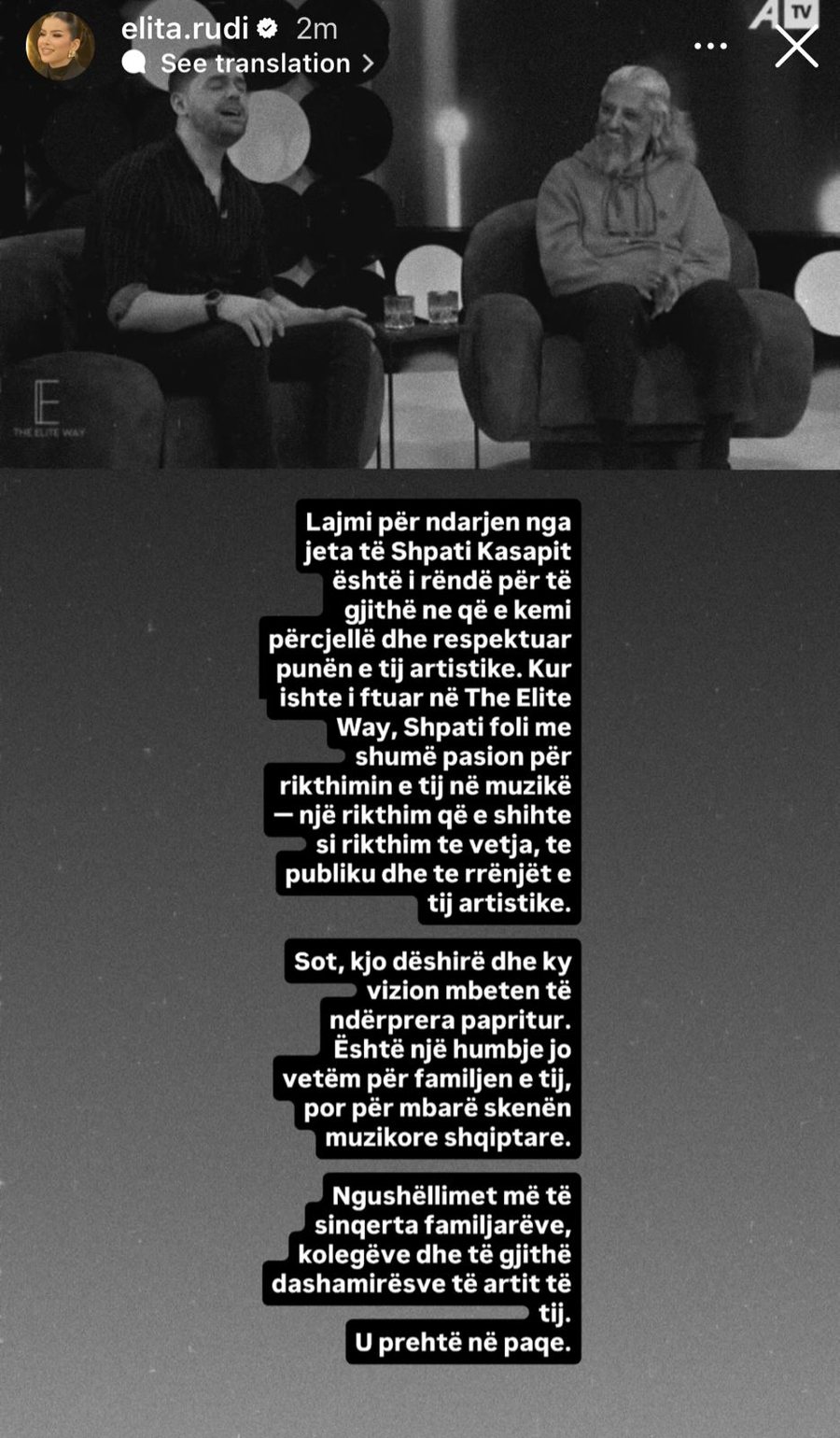 VIP-at reagojnë të tronditur për ndarjen nga jeta të Shpat