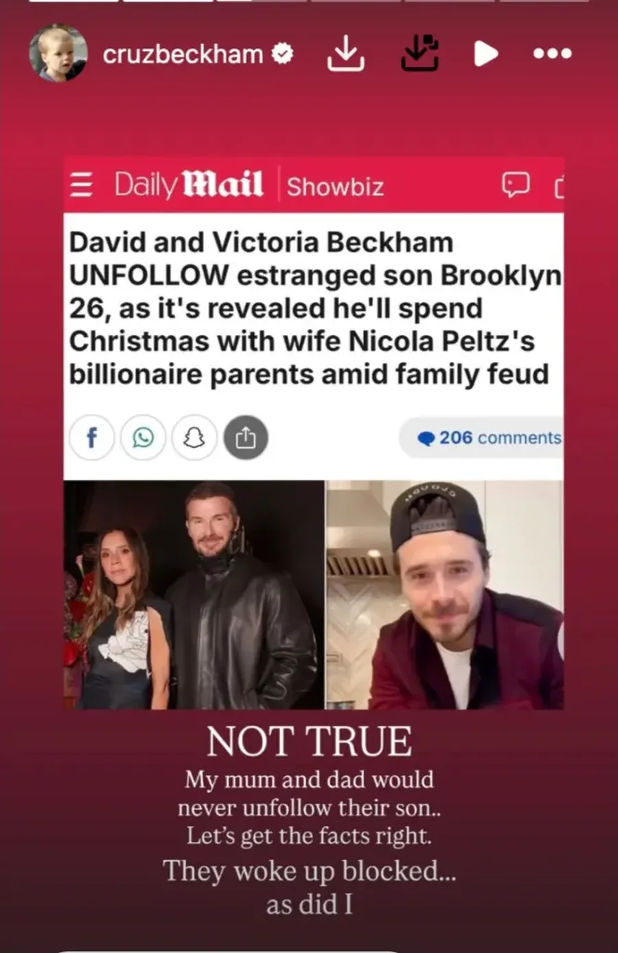 M&euml; fal?! Brooklyn i paska b&euml;r&euml; bllok familjes n&euml; Instagram