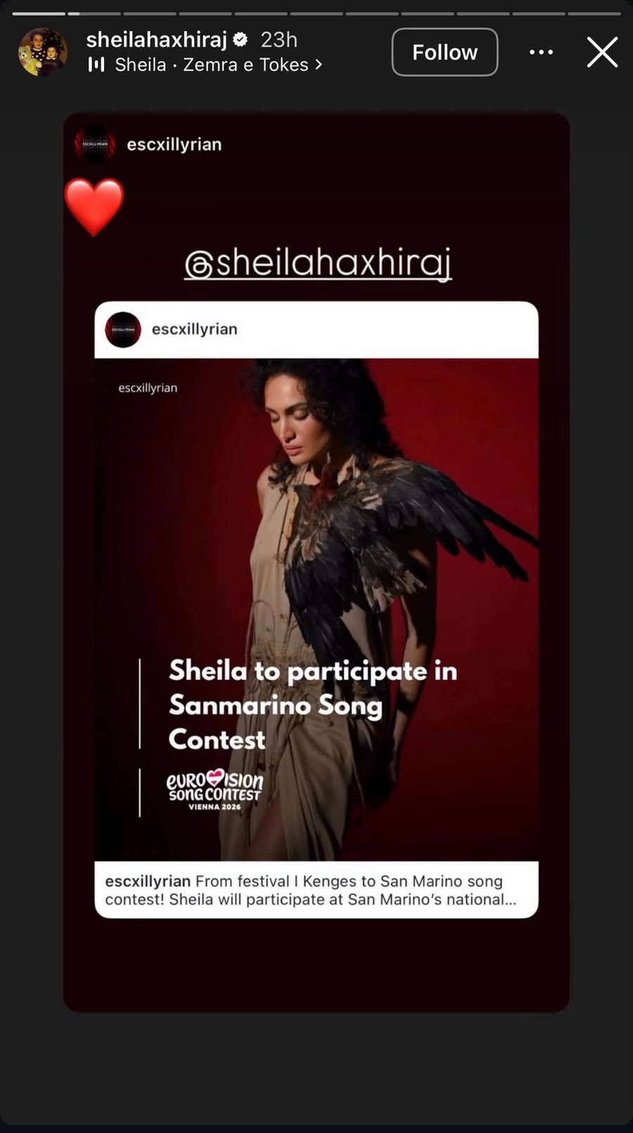 Sheila *mund* të shkojë në Eurovision 2026, por jo për