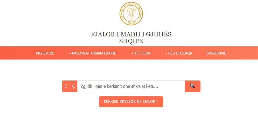 &ldquo;Fjalori i madh i gjuh&euml;s shqipe&rdquo; &euml;sht&euml; tashm&euml;