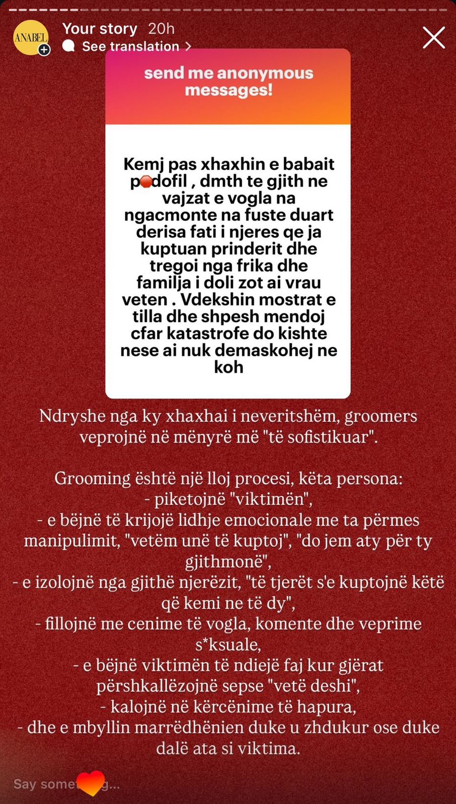 'Nj&euml; burr&euml; m&euml; joshi kur isha f&euml;mij&euml;':