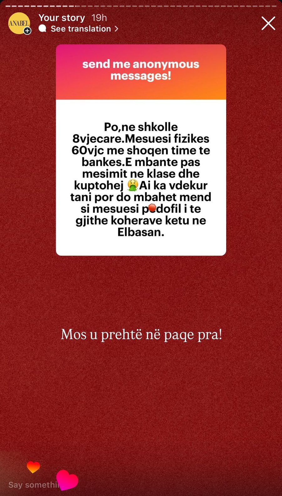 'Nj&euml; burr&euml; m&euml; joshi kur isha f&euml;mij&euml;':