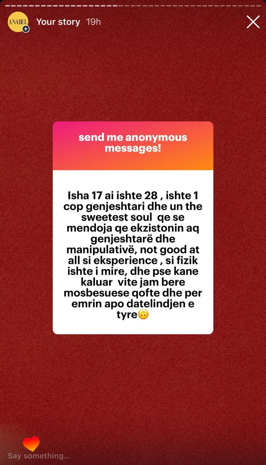 'Nj&euml; burr&euml; m&euml; joshi kur isha f&euml;mij&euml;':