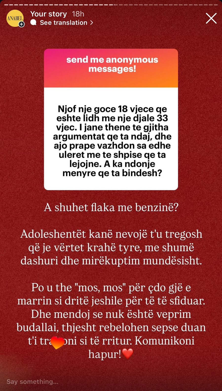 'Nj&euml; burr&euml; m&euml; joshi kur isha f&euml;mij&euml;':