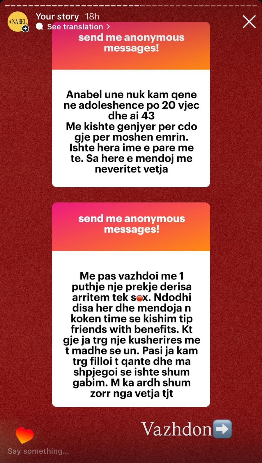 'Nj&euml; burr&euml; m&euml; joshi kur isha f&euml;mij&euml;':