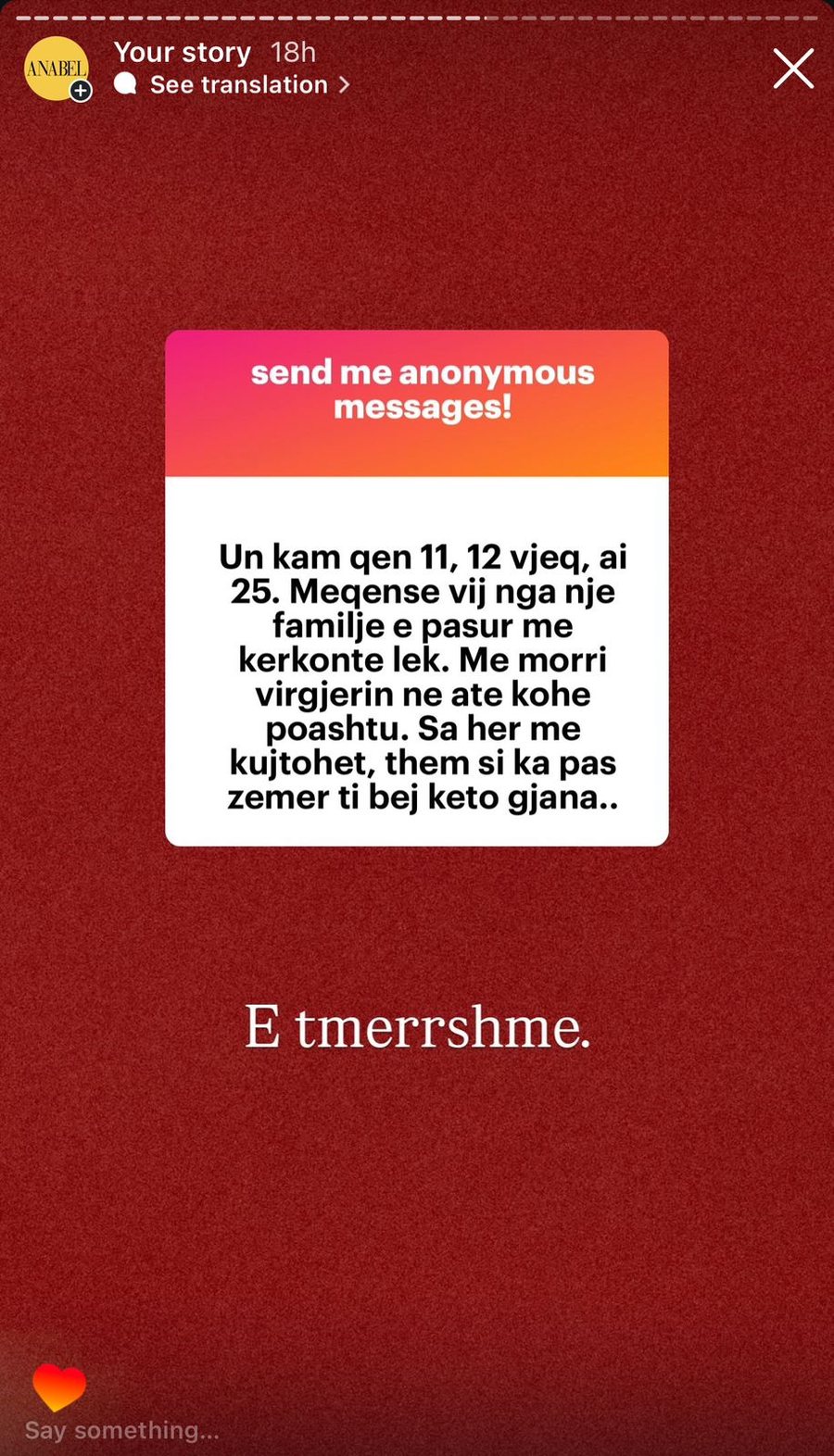 'Nj&euml; burr&euml; m&euml; joshi kur isha f&euml;mij&euml;':