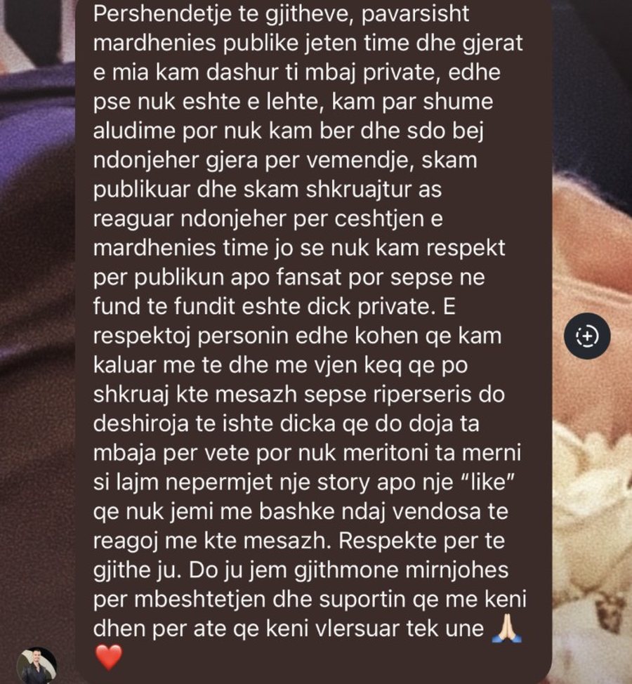 Brikena dhe Mateo konfirmojnë ndarjen