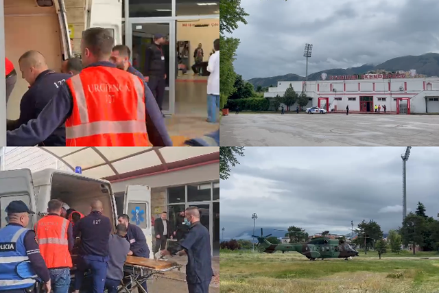 Video nga krimi n&euml; Maliq, momenti kur efektivi i plagosur transportohet te
