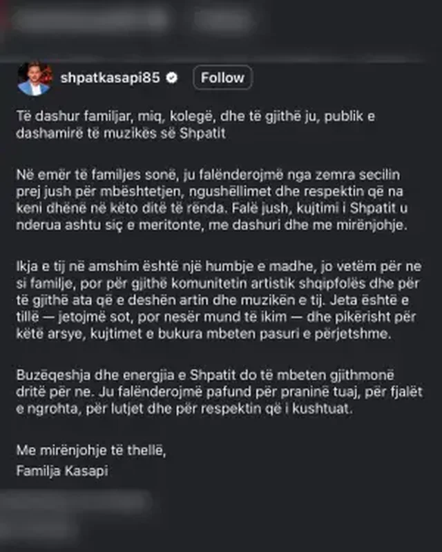 “Buzëqeshja jote do të mbeten gjithmonë dritë për