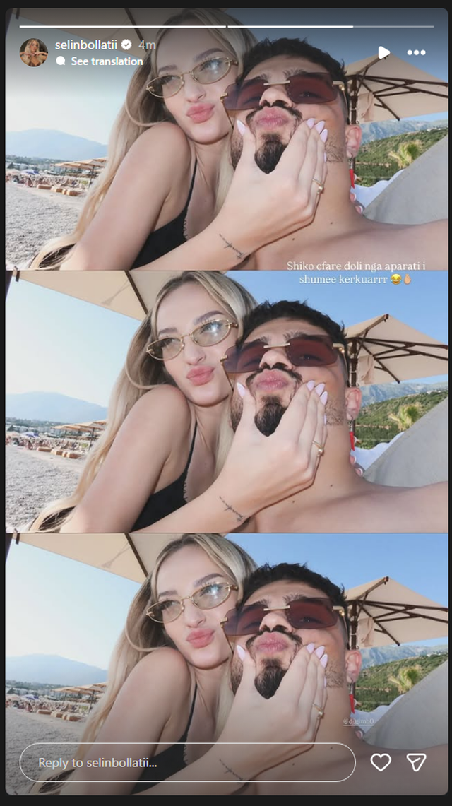 Selin me Gimbon shfaqen në plazh, ndajnë “selfien” më