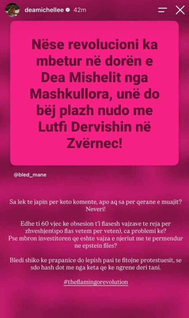 "Kë b** do lëpish pasi..."/ Plas dhe mes Dea Mishel e Bled