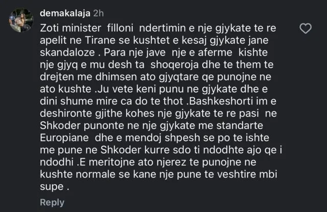 &ldquo;Kushtet e Apelit jan&euml; skandaloze&rdquo;, e veja e gjyqtarit Astrit