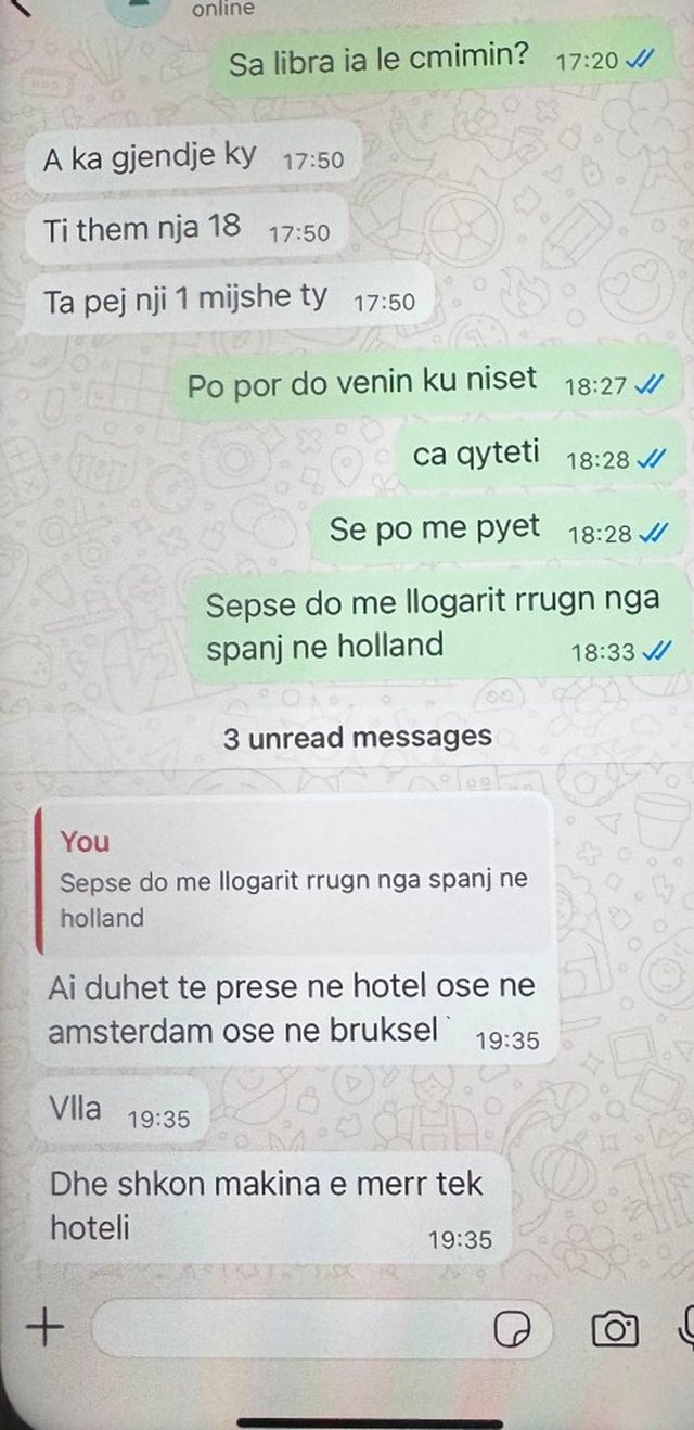 FOTO/ Gazeta britanike zbardh bisedat në shqip të trafikantëve.