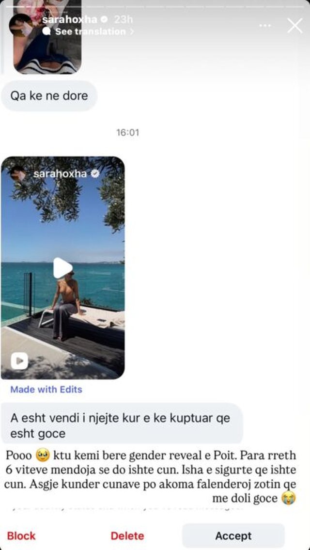 Sara Hoxha rikthehet pas 6 vitesh n&euml; vendin ku zbuloi gjinin&euml; e Poit: