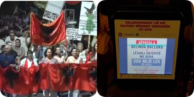 Revolta kundër qeverisë! Pankarta ironike ndaj Ballukut, Ramës