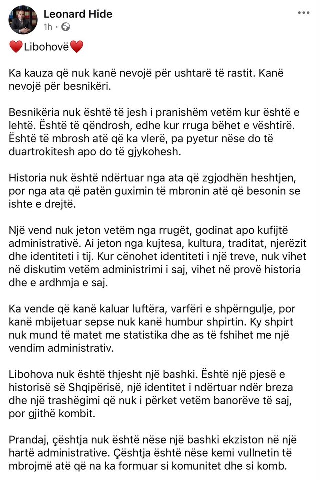 Reforma territoriale/ Kryetari socialist i Libohov&euml;s del kund&euml;r