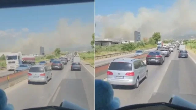 Zjarr në Koxhas të Shijakut, tymi mbulon autostradën