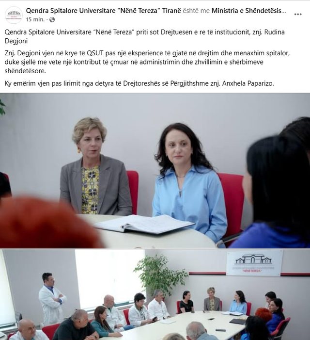 Ndryshim n&euml; krye t&euml; QSUT-s&euml;, Evis Sala em&euml;ron Rudina
