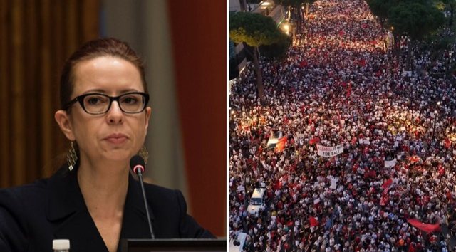 Vajza e Ismail Kadaresë në mbështetje të revoltës