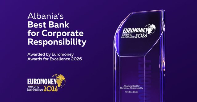 Euromoney kuror&euml;zon Credins bank si &ldquo;Banka m&euml; e Mir&euml;