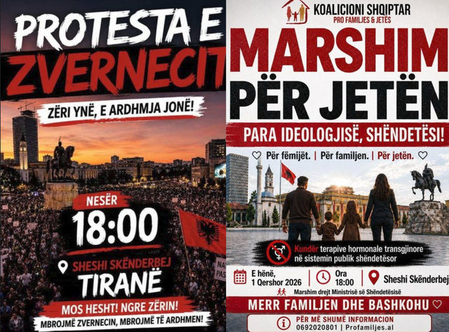 Qytetar&euml;t tubim n&euml; Tiran&euml;, protest&euml; p&euml;r Zv&euml;rnecin