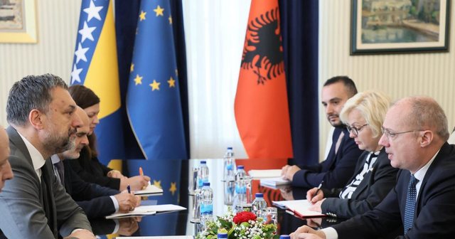 Vizitë zyrtare në Sarajevë/ Ministri Hasani takon homologun