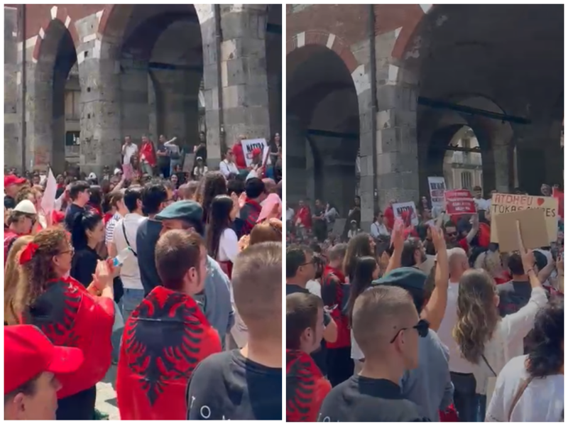 &ldquo;Dor&euml;heqje e Ram&euml;s&rdquo;/ Me flamuj kuq e zi, pankarta dhe