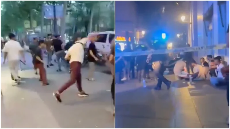 VIDEO/ P&euml;rleshje masive mes turist&euml;ve, hedhin karrige drejt