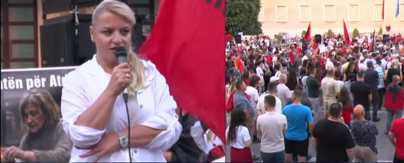 Protestuesja sfidon Taulant Ball&euml;n: Po je burr&euml;, hajde k&euml;tu