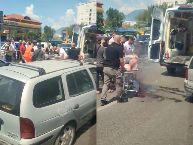 Aksident i r&euml;nd&euml; n&euml; Tiran&euml;, makina p&euml;rplas