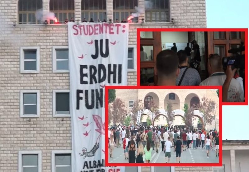 Tension te Politekniku, policia heq pankart&euml;n "Ju erdhi fundi";