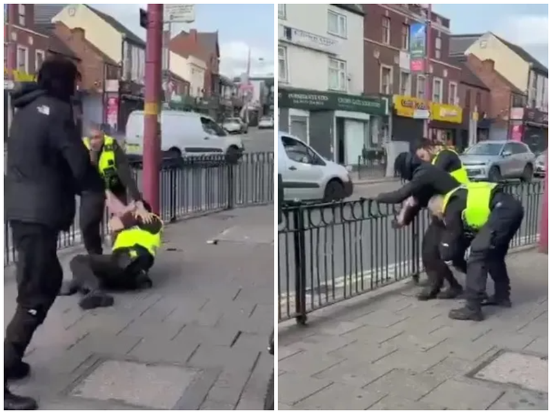 VIDEO nga momenti/ I ndaluri b&euml;n p&euml;r spital policin me shkopin e tij