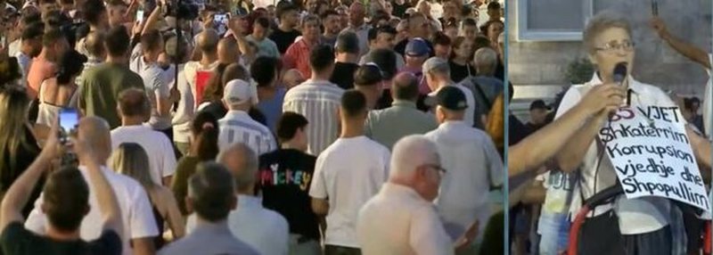Protesta n&euml; Tiran&euml;/ E moshuara: Ata t&euml; rinj q&euml; rr&euml;zuan
