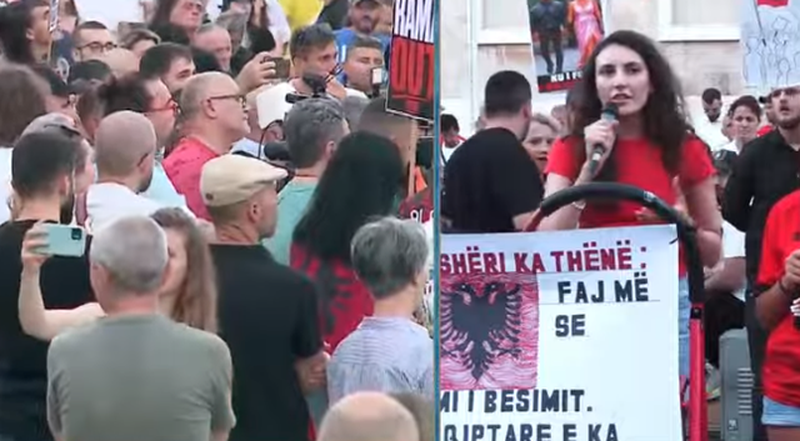 Protestuesja nga diaspora i bashkohet protest&euml;s: Kam ardhur nga Norvegjia,