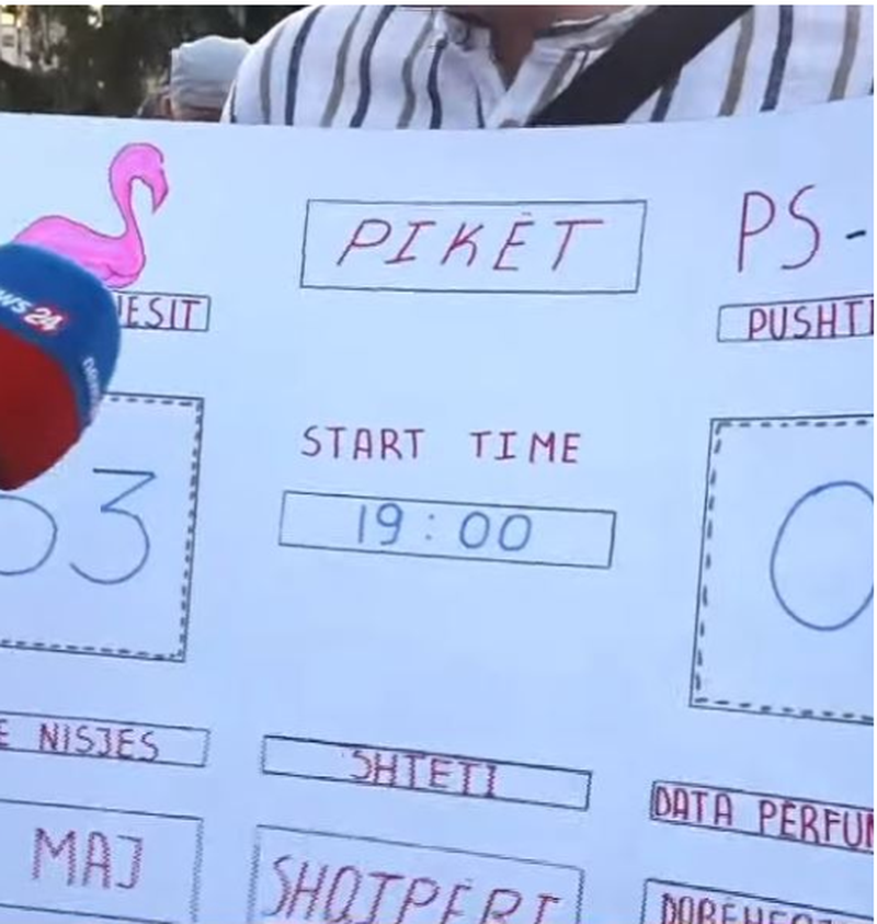 &ldquo;Kemi triumfuar 53-0 ndaj pushtetit&rdquo;/ Aktivisti sjell pankart&euml;n