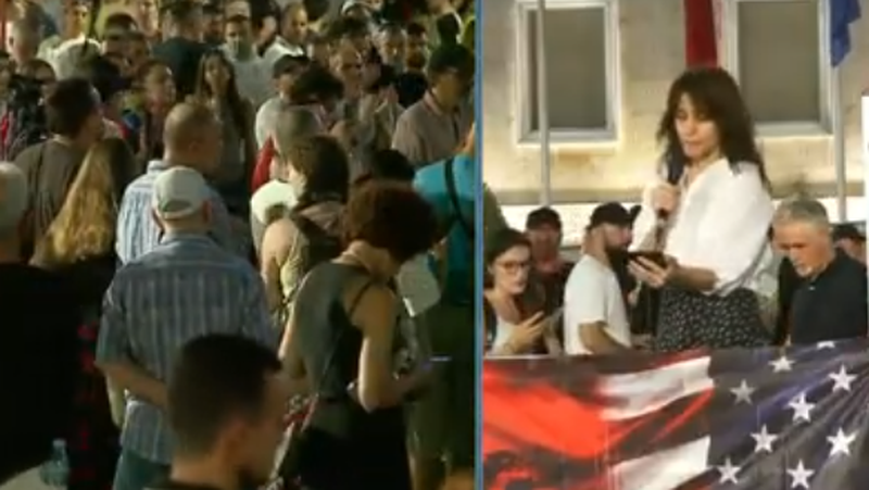 Fjalimi i fort&euml; i Elsa Demos n&euml; protest&euml;: Pas Teatrit dogj&euml;n
