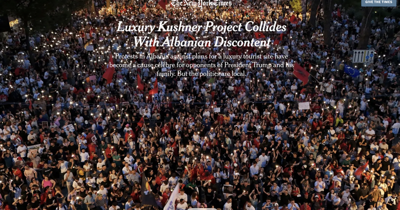 NYTimes: Shqiptar&euml;t n&euml; revolt&euml; kund&euml;r kast&euml;s politike,
