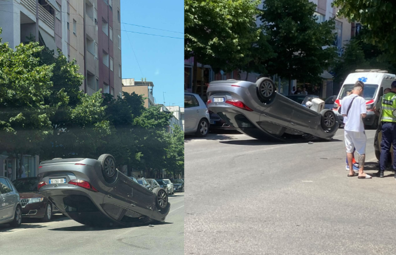 Aksident n&euml; Durr&euml;s, makina kthehet p&euml;rmbys n&euml; mes t&euml;