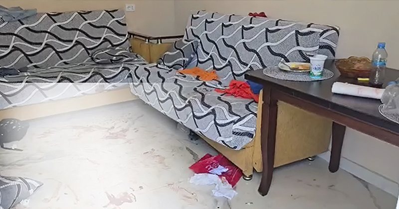 Dyshemeja e mbuluar me gjak/ Pamje rr&euml;qeth&euml;se nga sht&euml;pia e