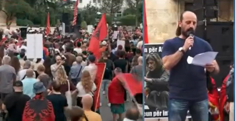 Protestuesit dalin me deklarat&euml; me pes&euml; pika: Dor&euml;heqje, qeveri