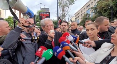 Sali Berisha joins the protest
