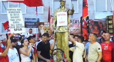 Associated Press: Protest repeats symbolism of February 20, Rama's bust