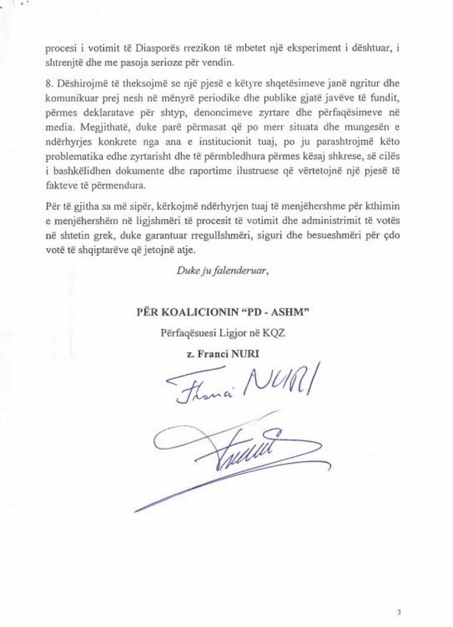 PD kërkesë KQZ-së për votat në Greqi: Njerëz