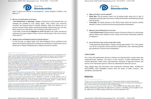 Documents/ DP takes to the US the abuses committed in the electoral process: We